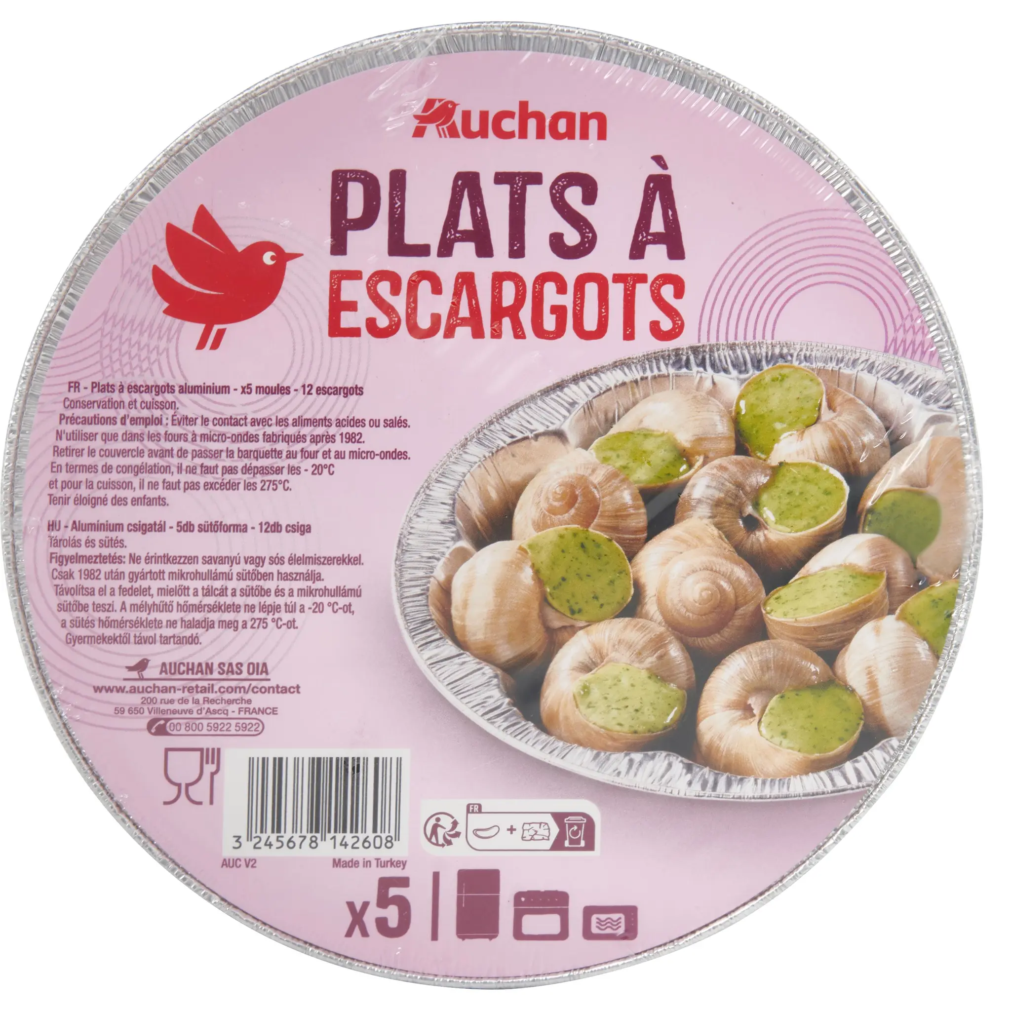 AUCHAN Moules aluminium pour 12 escargots