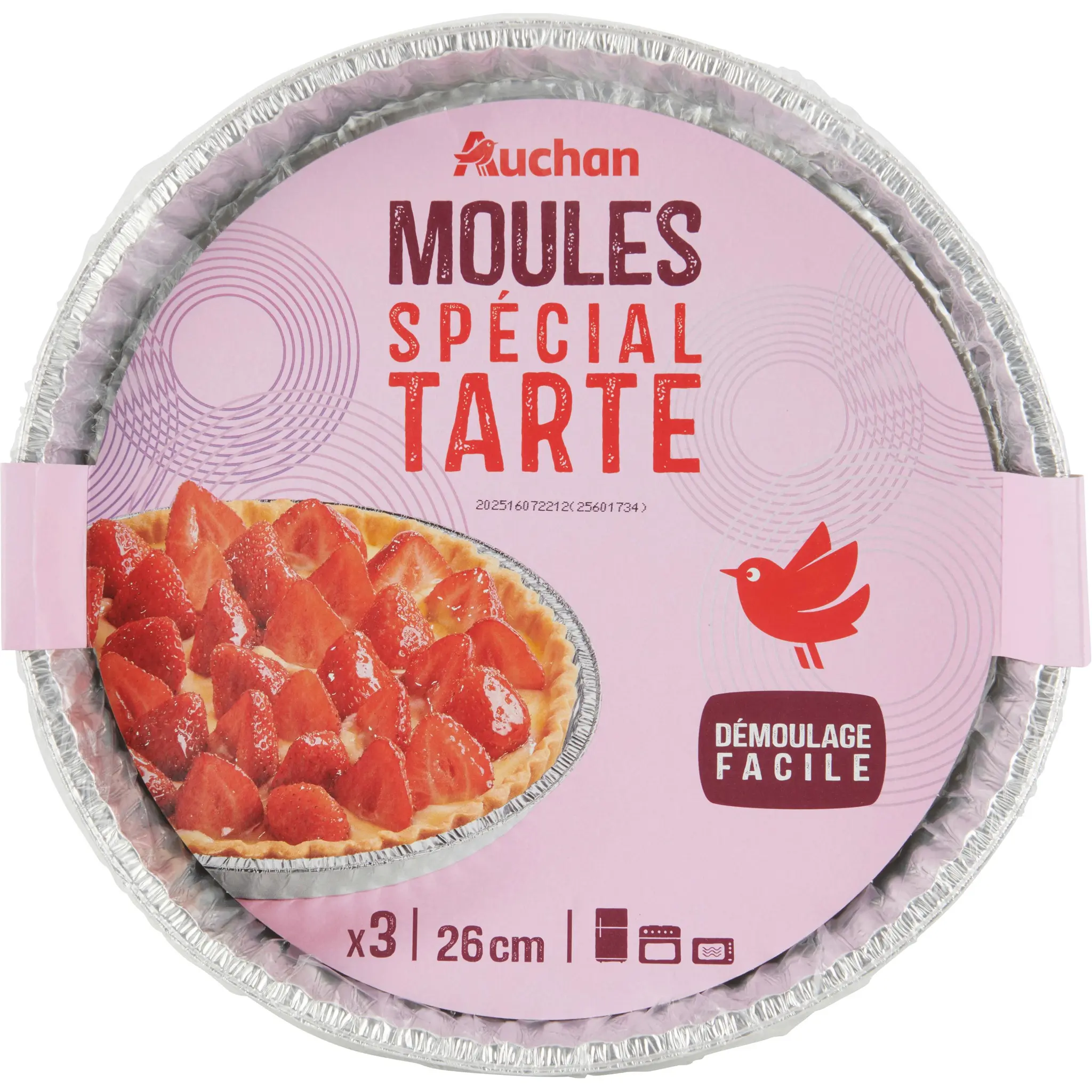 AUCHAN Moules aluminium spécial tarte 26cm