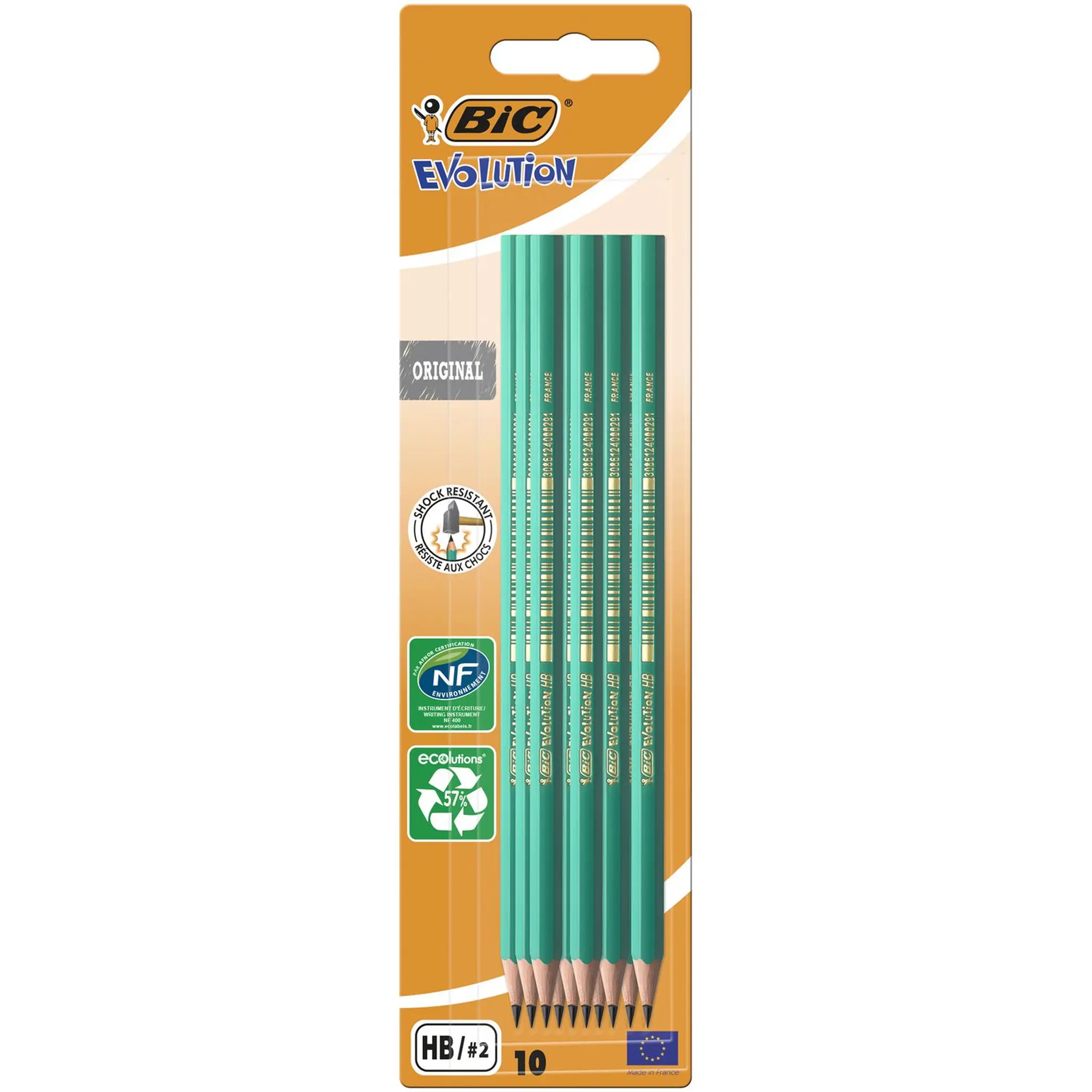BIC Lot de 10 crayons graphite HB EVOLUTION