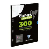 CLAIREFONTAINE copies doubles perforées grands carreaux, 300 pages, 21x29.7cm sous étui