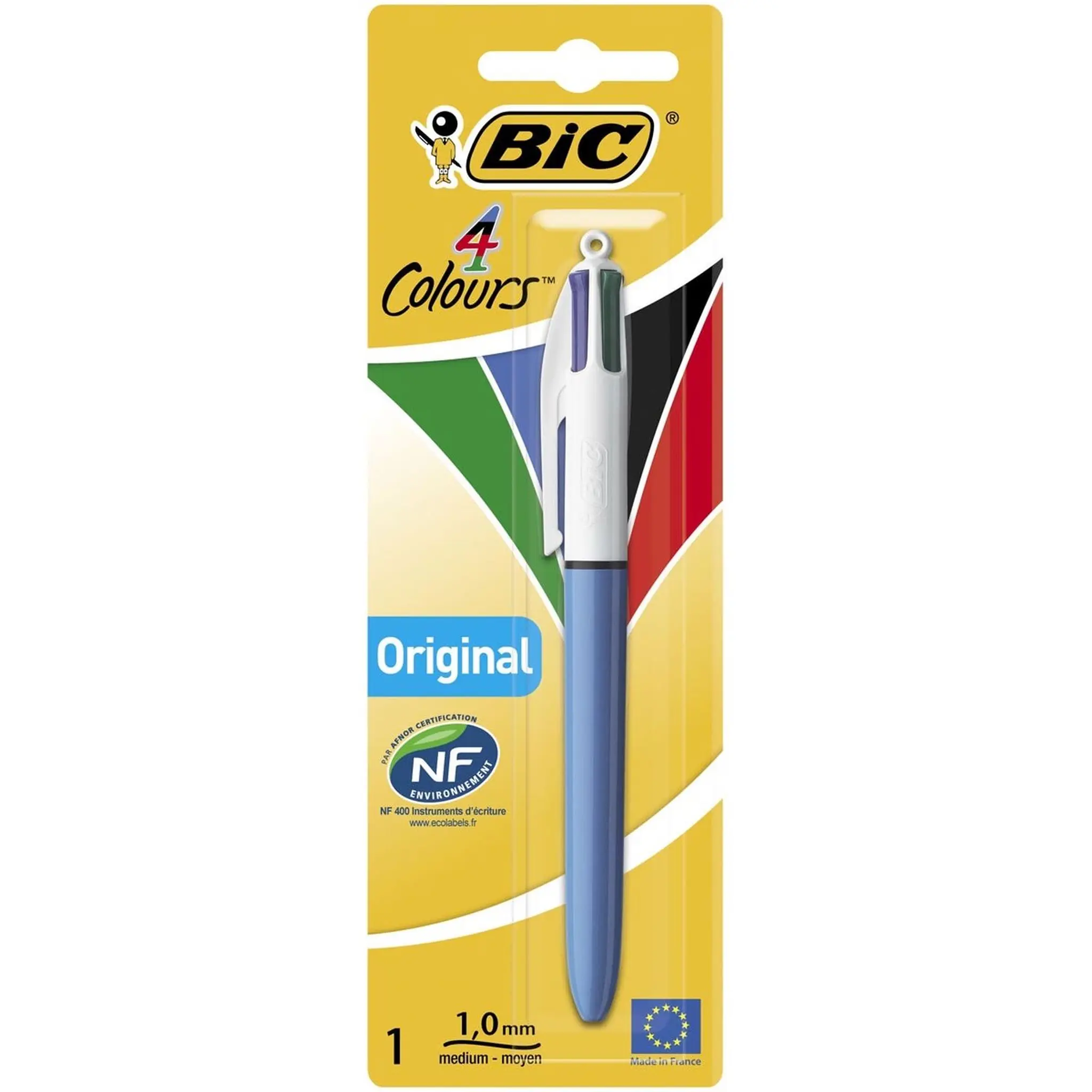 BIC Stylo bille 4 couleurs à pointe moyenne