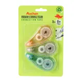 AUCHAN Lot de 3 rubans correcteurs 5mm x 8m