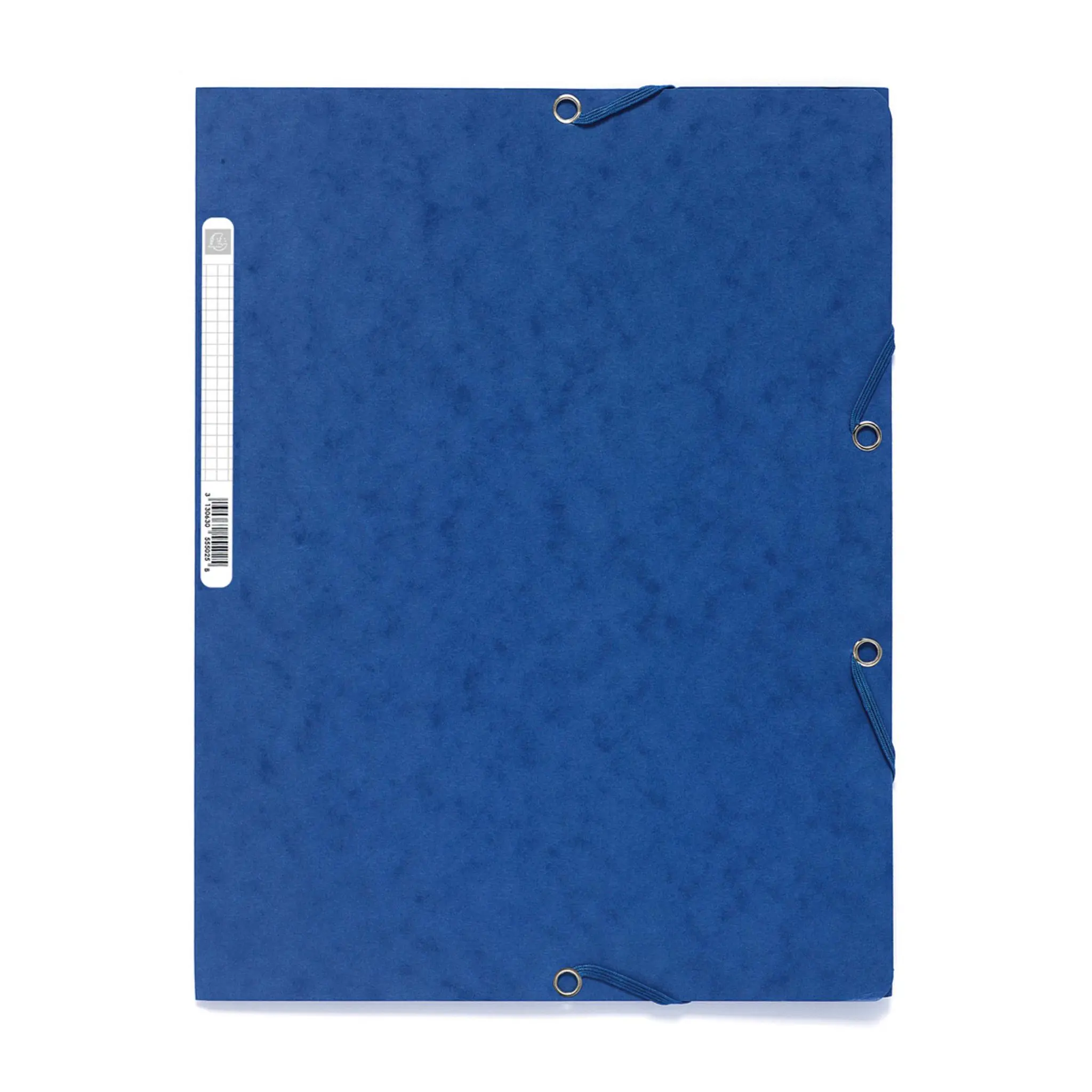 EXACOMPTA Chemise cartonnée à élastique 24x32cm 3 rabats bleu