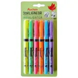 AUCHAN Lot de 6 stylos surligneurs coloris assortis
