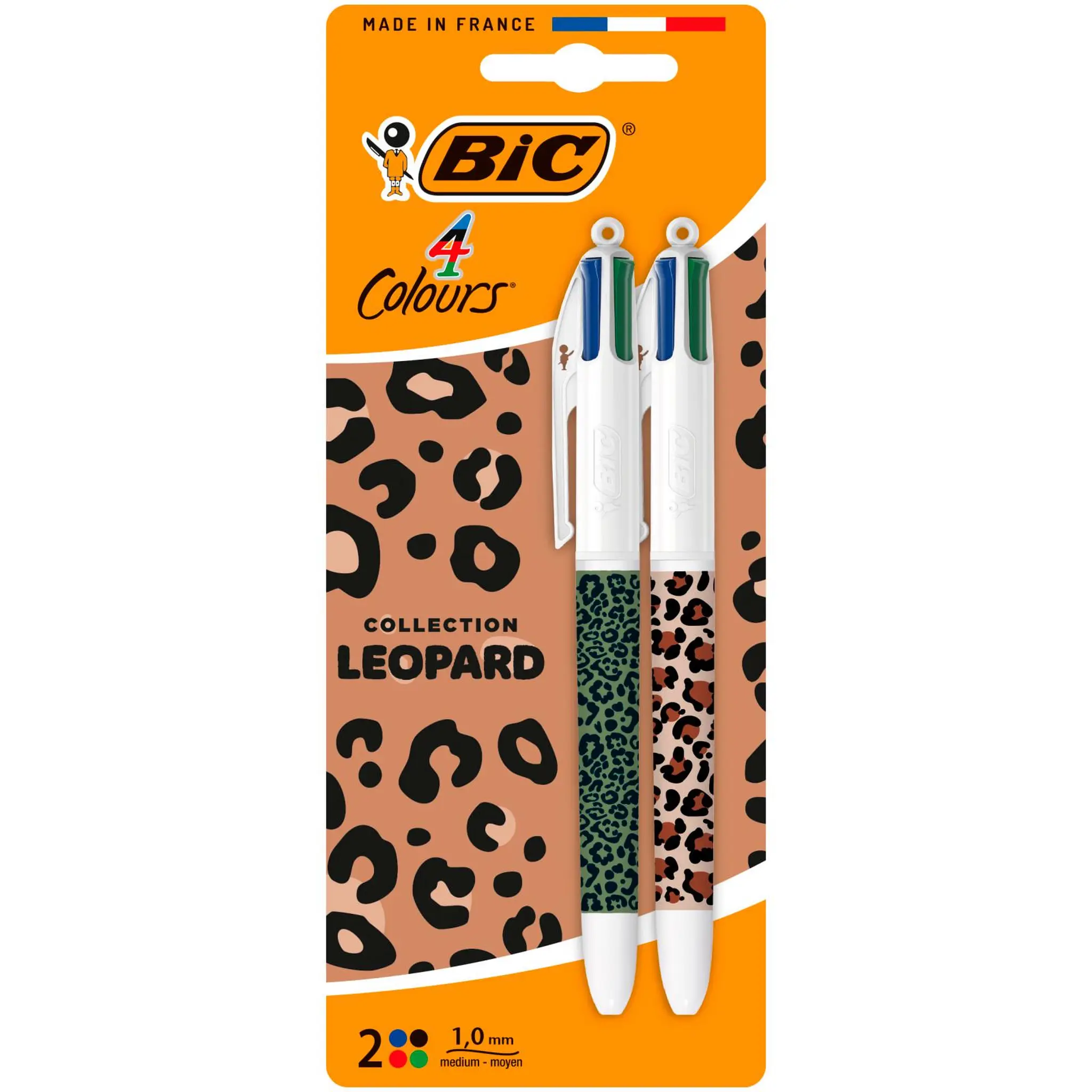 BIC Stylos x2 4 couleurs Léopard