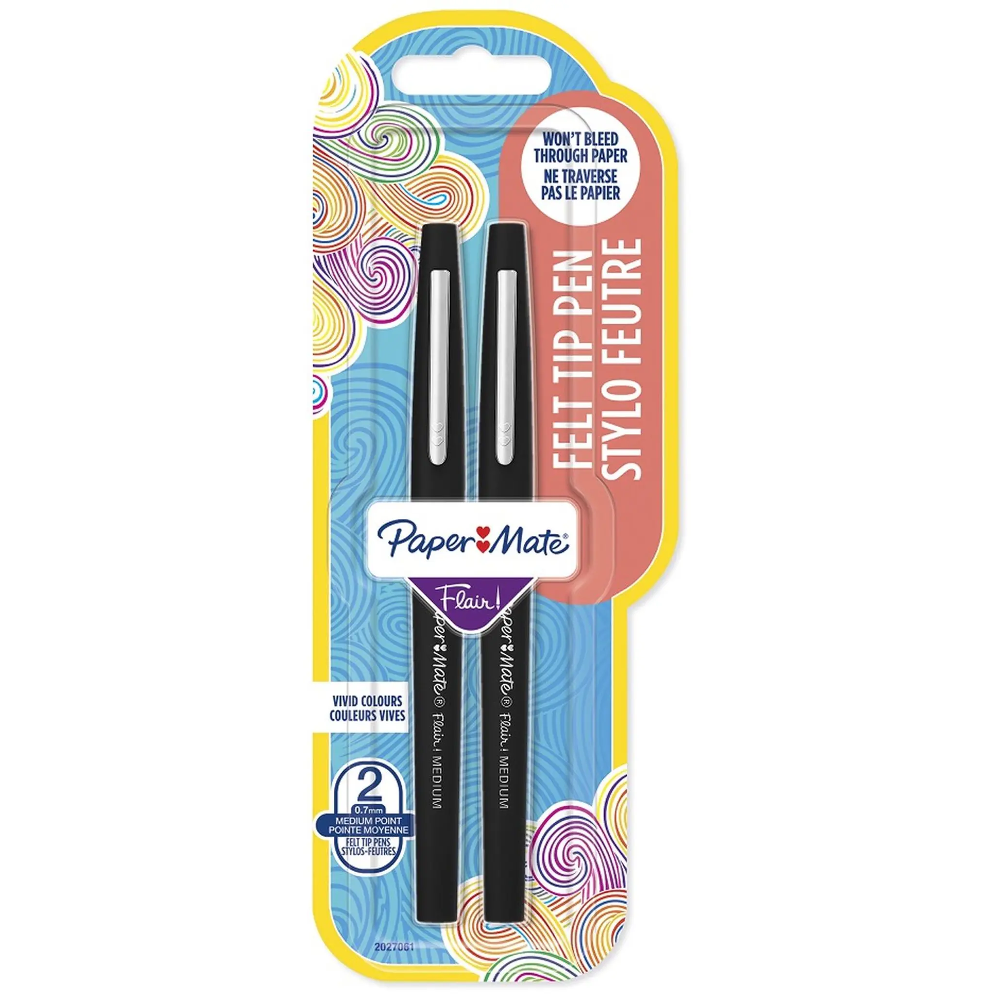 PAPER MATE Stylos feutres d'écriture flair original noir pointe moyenne