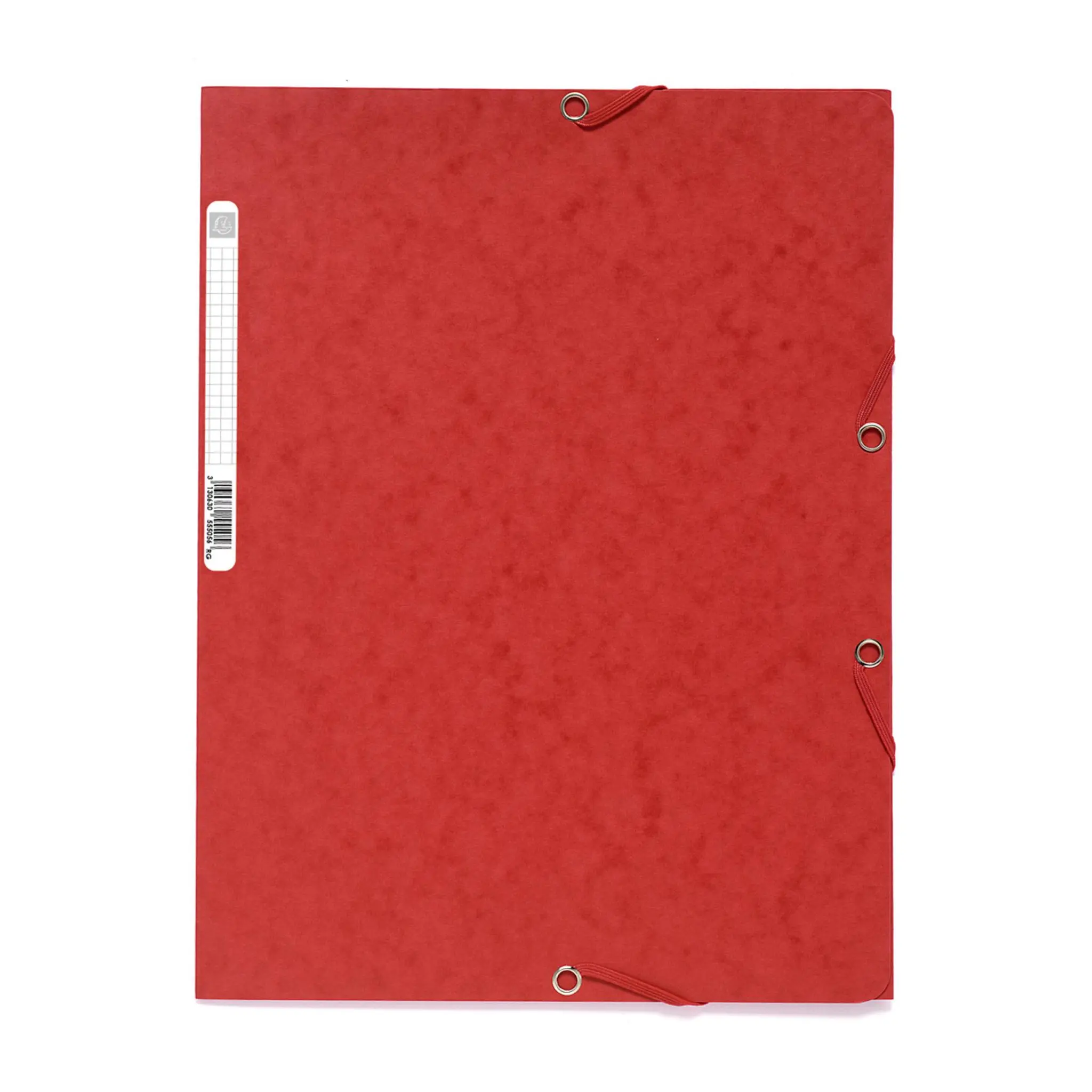 EXACOMPTA Chemise cartonnée à élastique 24x32cm 3 rabats rouge