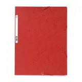 EXACOMPTA Chemise cartonnée à élastique 24x32cm 3 rabats rouge