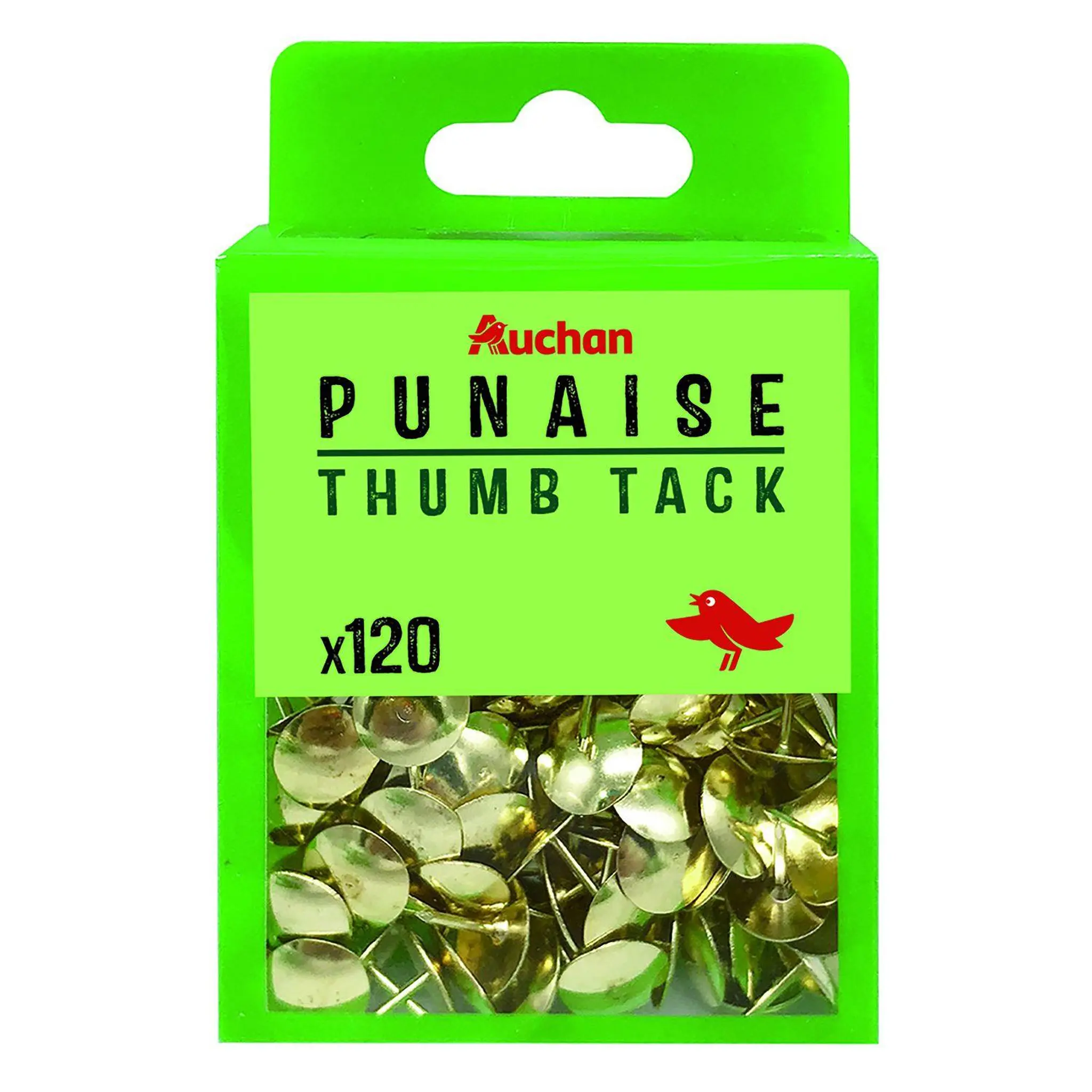 AUCHAN Boîte de 120 punaises cuivrées