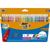 BIC Feutres de coloriage KIDS pointe moyenne - Etui en carton de 24