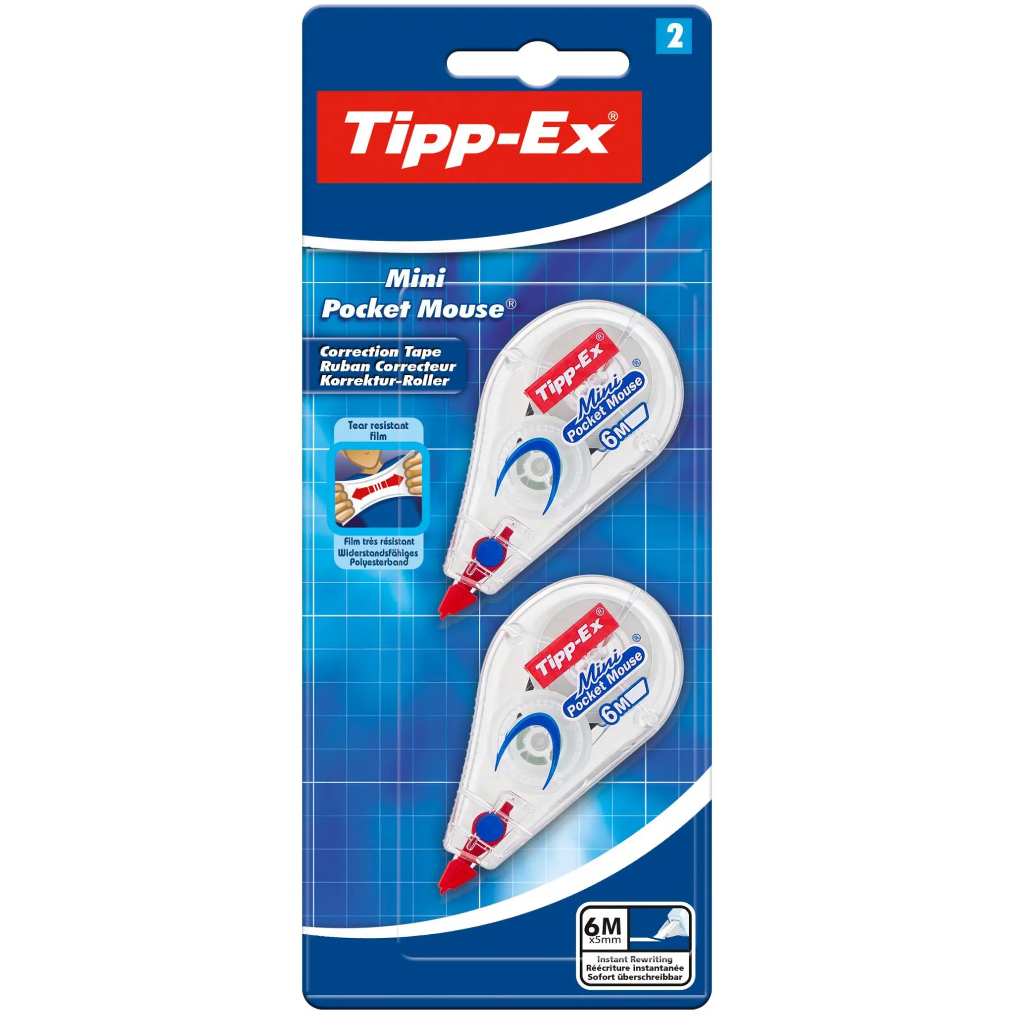TIPP-EX Lot de 2 mini pocket souris correctrices standard 6 M