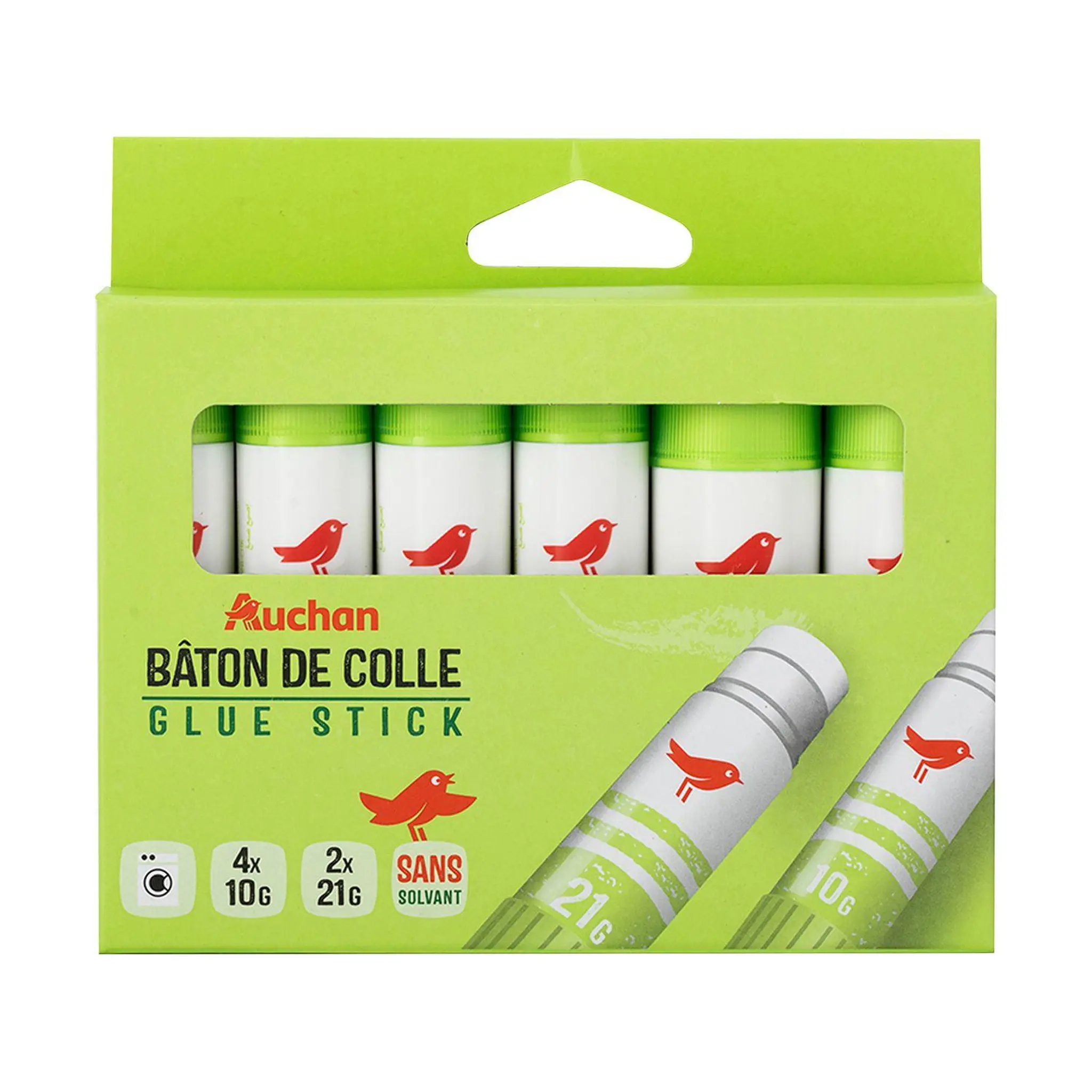 AUCHAN Bâtons de colle 10g+21g