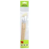 AUCHAN Lot de 3 pinceaux plats n°4, 8 & 12