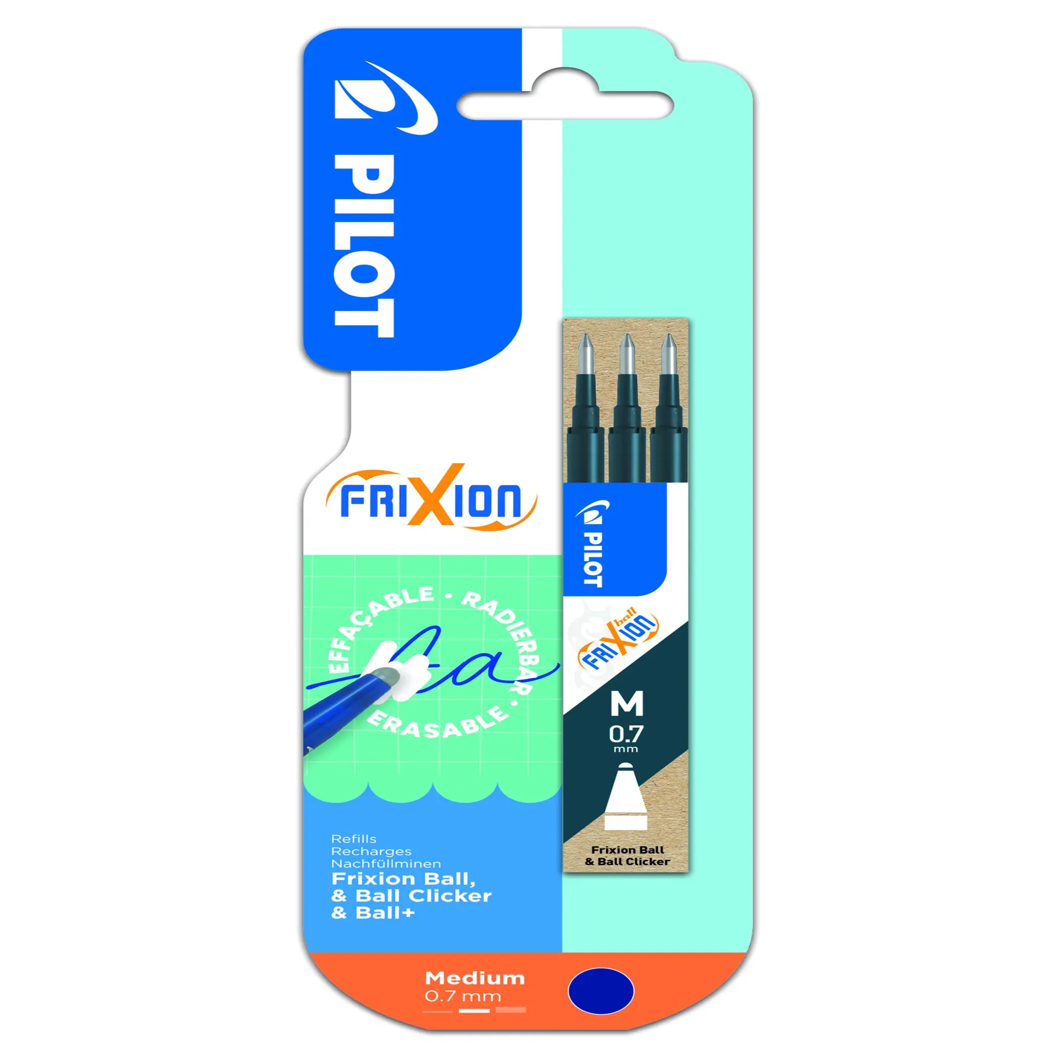 PILOT Étui de 3 recharges Frixion Ball Et Clicker - Blue Nuit