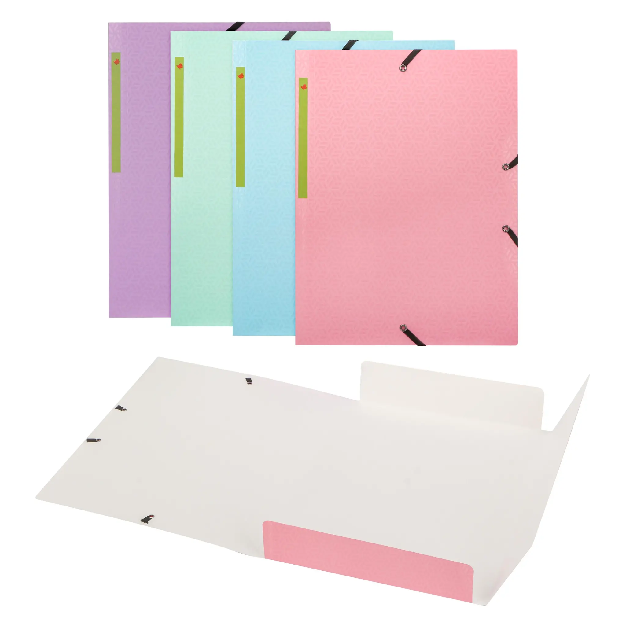 AUCHAN Chemise élastique carton 24x32 3 rabats - Pastel
