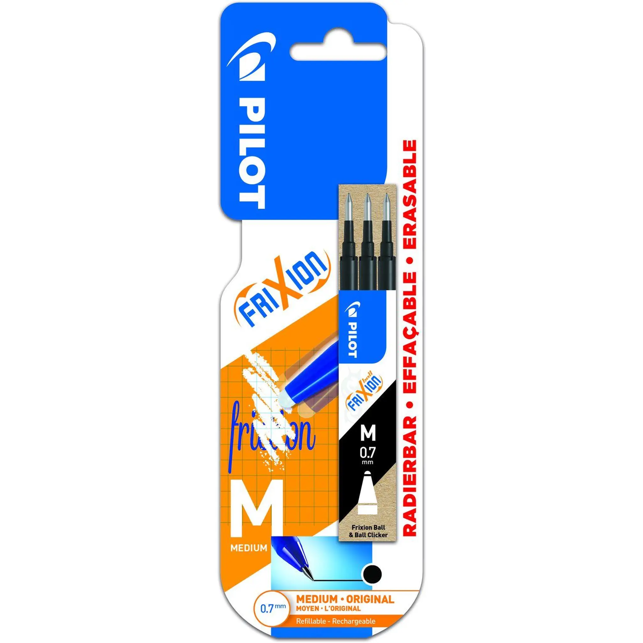 PILOT Recharges frixion ball et frixion clicker noir 0,7mm
