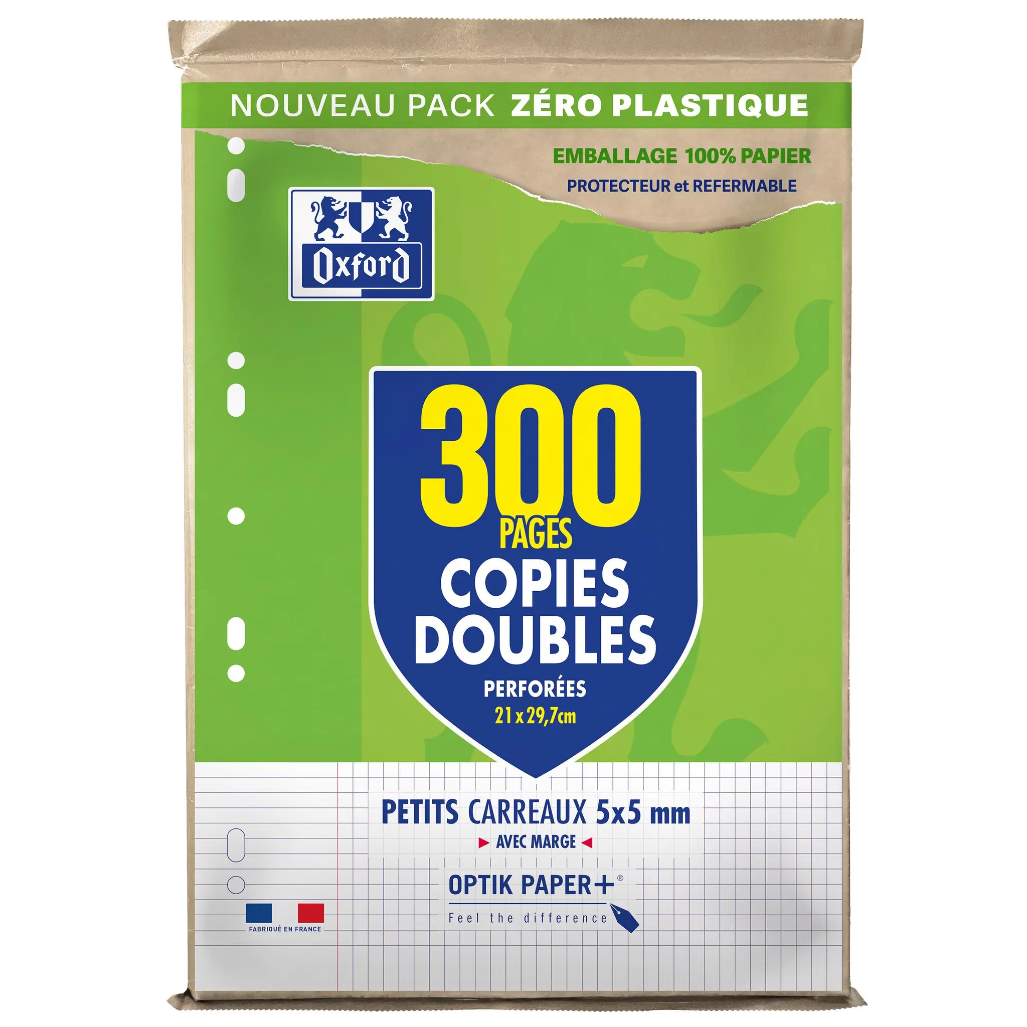 HAMELIN Feuilles Copies Doubles Oxford 300 pages Petits carreaux 5x5 90g