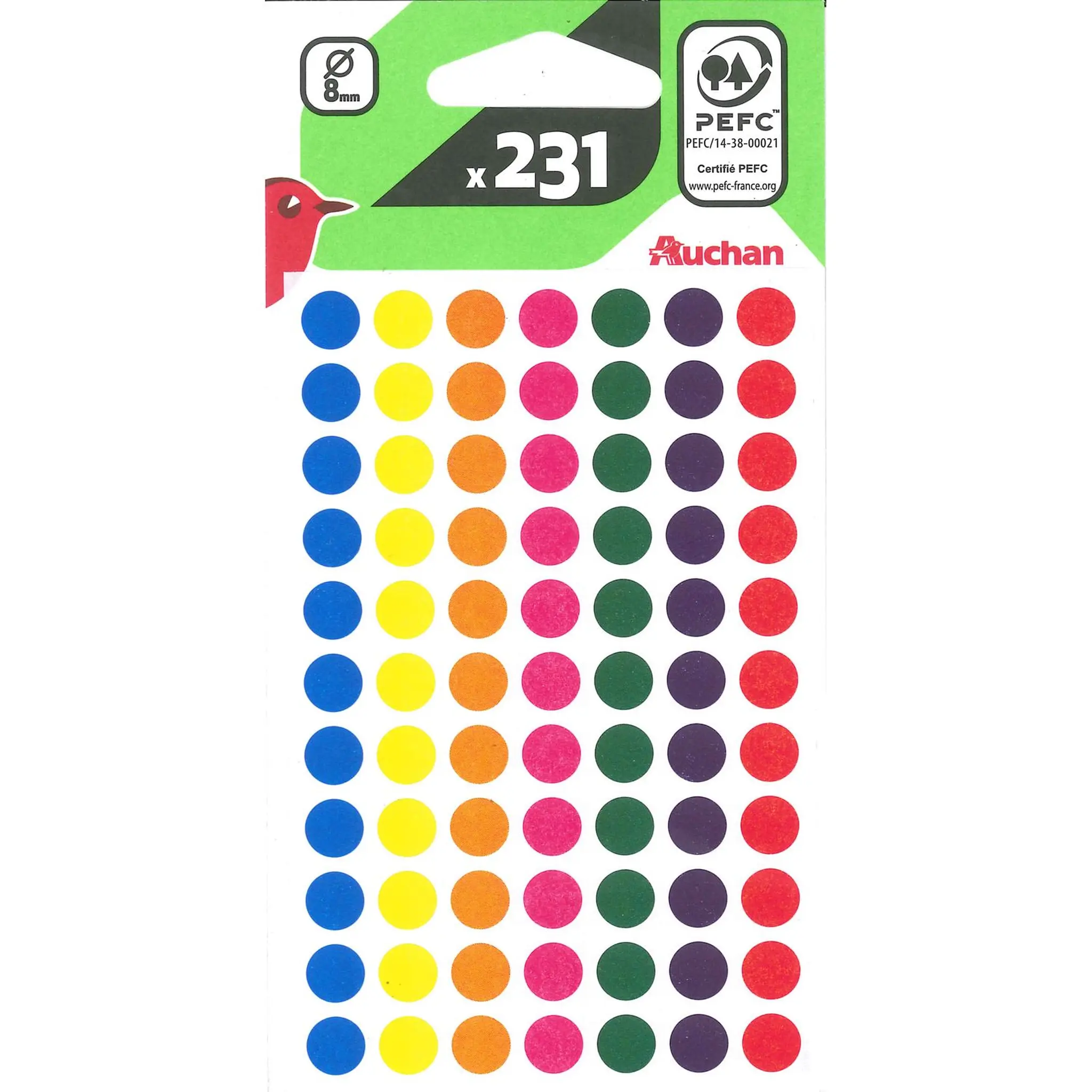 AUCHAN Pastilles 8x231mm colorées