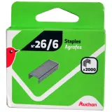 AUCHAN Boîte de 2000 agrafes n°26/6
