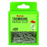 AUCHAN Boîte de 120 trombones nickelés