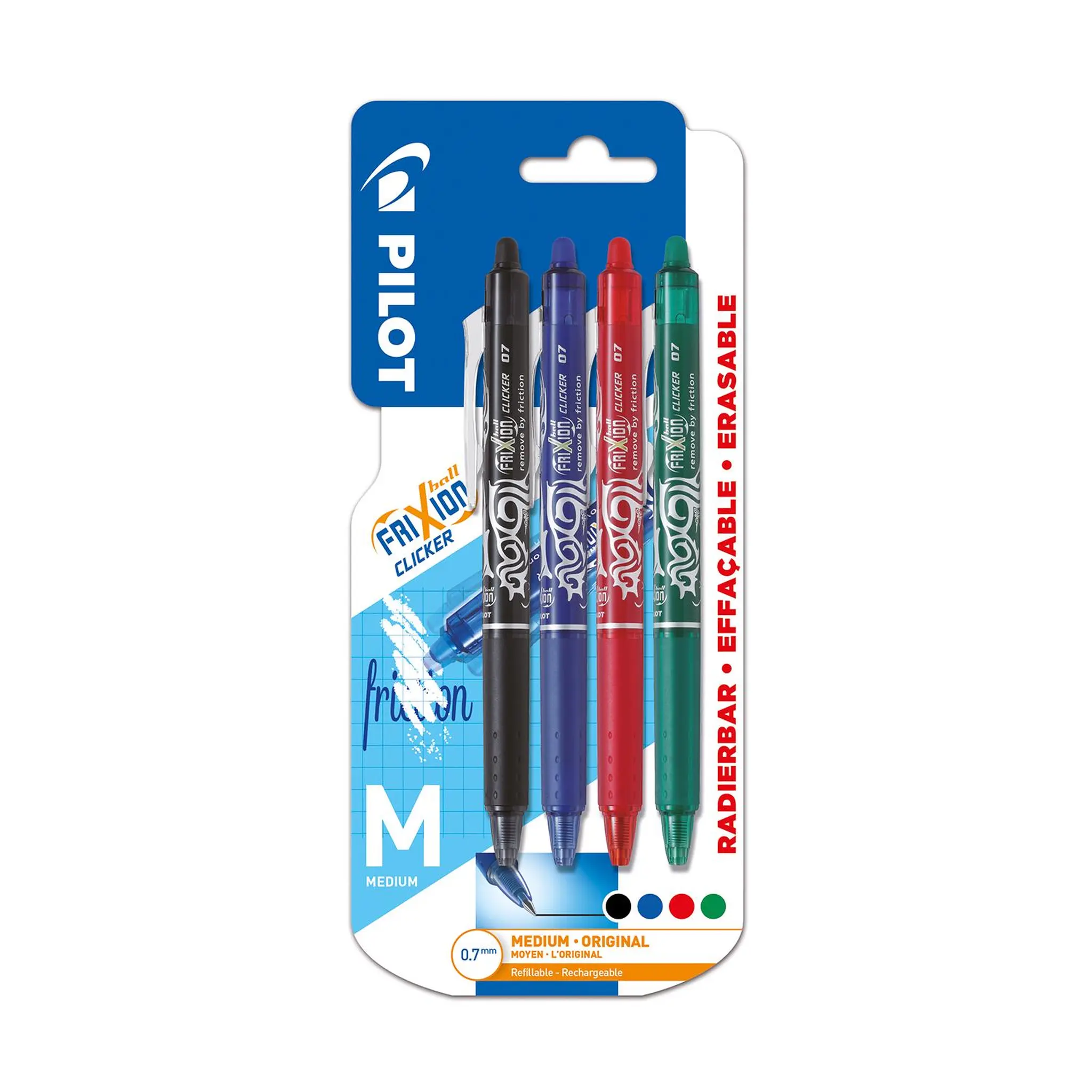 PILOT Stylos x4 Rollers Frixion Clicker - 4 couleurs