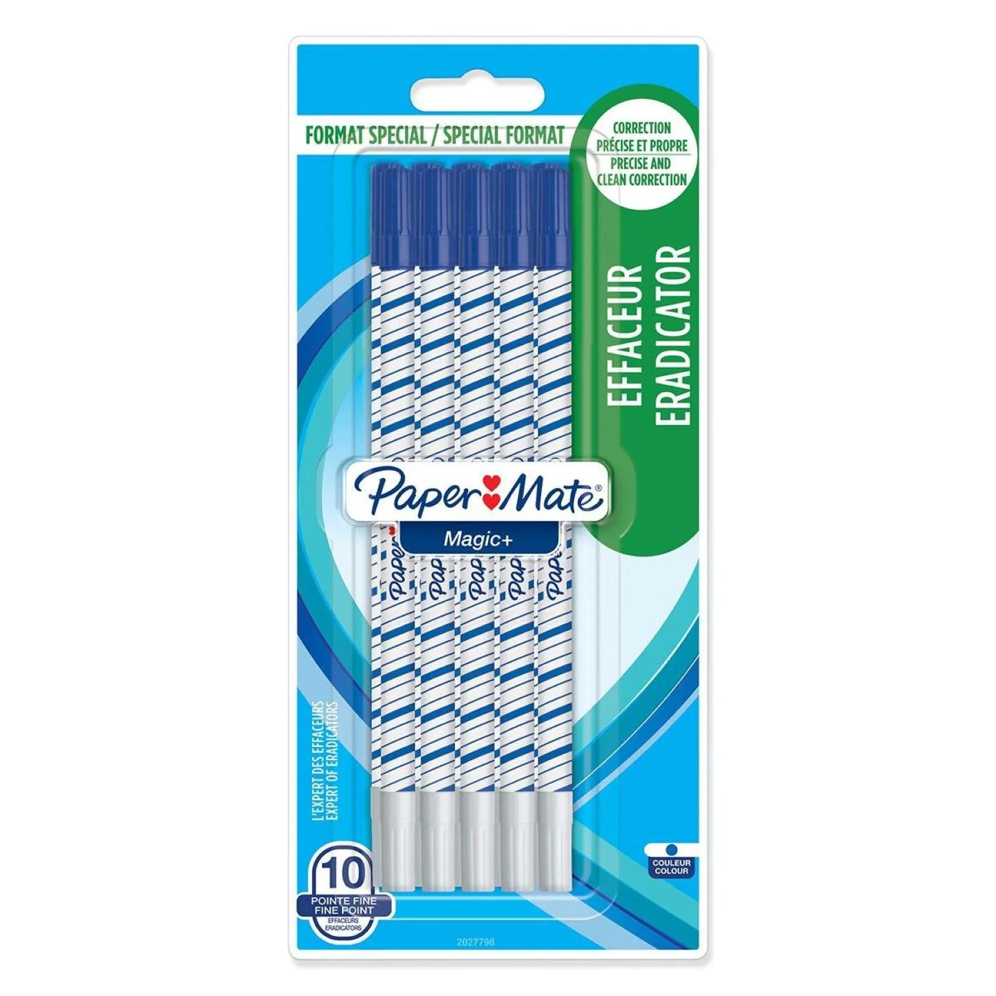 PAPER MATE Lot de 10 effaceurs réécriveurs pointe fine Magic +