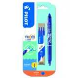 PILOT Stylo roller Frixion Clicker bleu + 3 recharges pointe moyenne