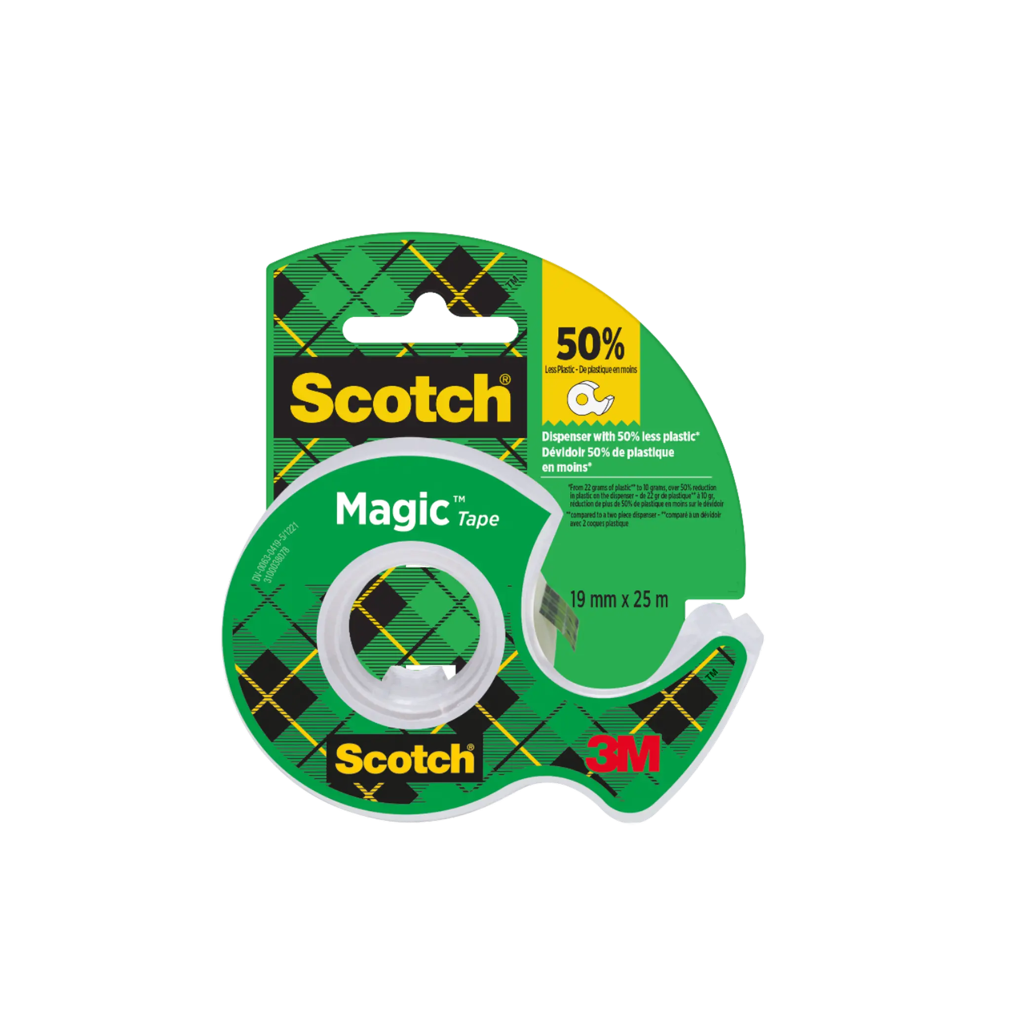 3M Ruban adhésif magic + dévidoir 19mmx25m