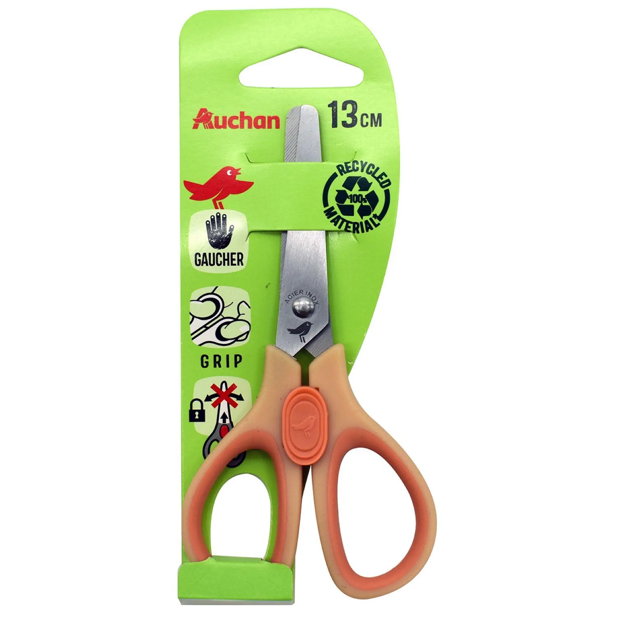 AUCHAN Ciseaux pour gaucher 13 cm - coloris aléatoire