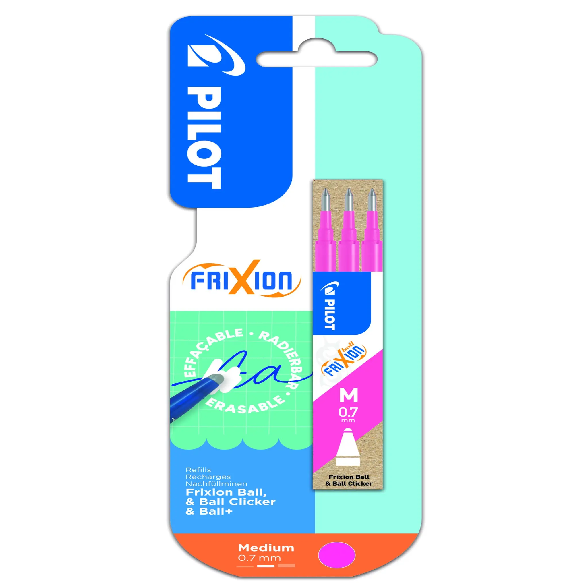 PILOT Etui de 3 recharges Frixion Ball couleur rose