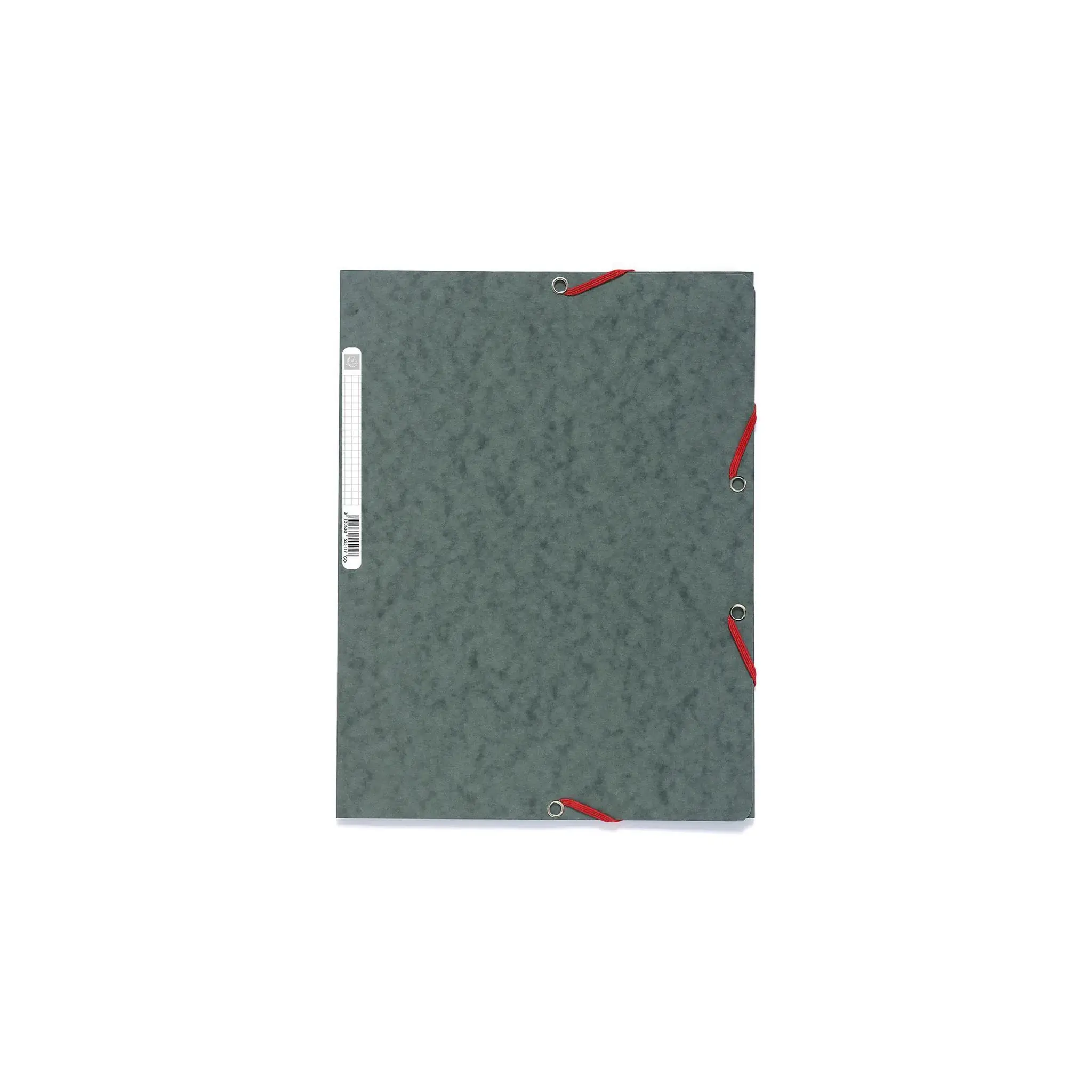 EXACOMPTA Chemise à élastiques 3 rabats en carton lustrée - 24 x 32 cm - gris