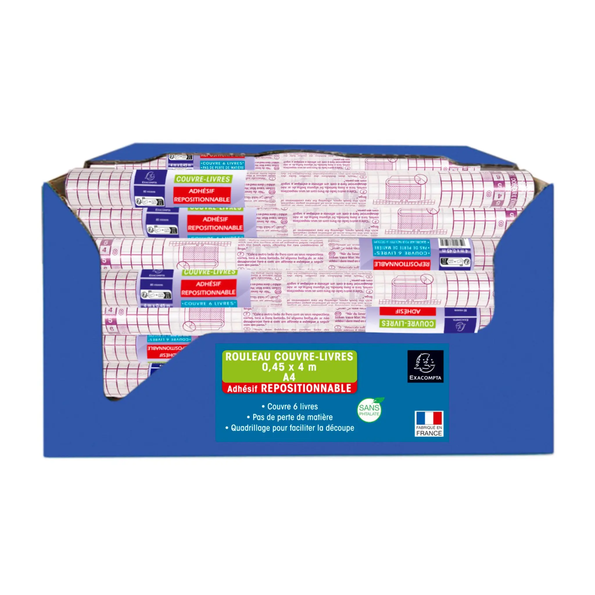 EXACOMPTA Rouleau Couvre Livre repositionnable 0.45x5m - Transparent