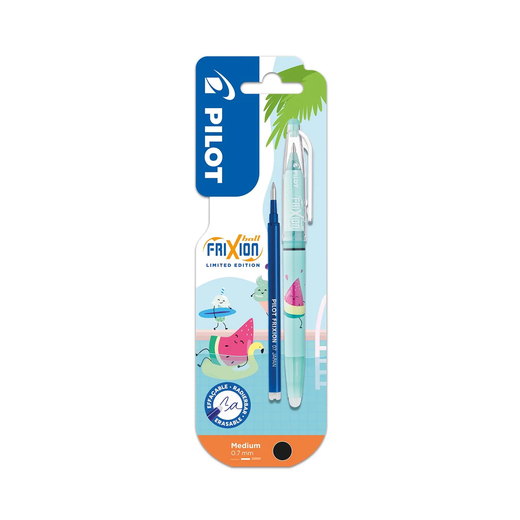 PILOT Stylo Frixion Ball Vert encre Noir + recharge - Pool Party