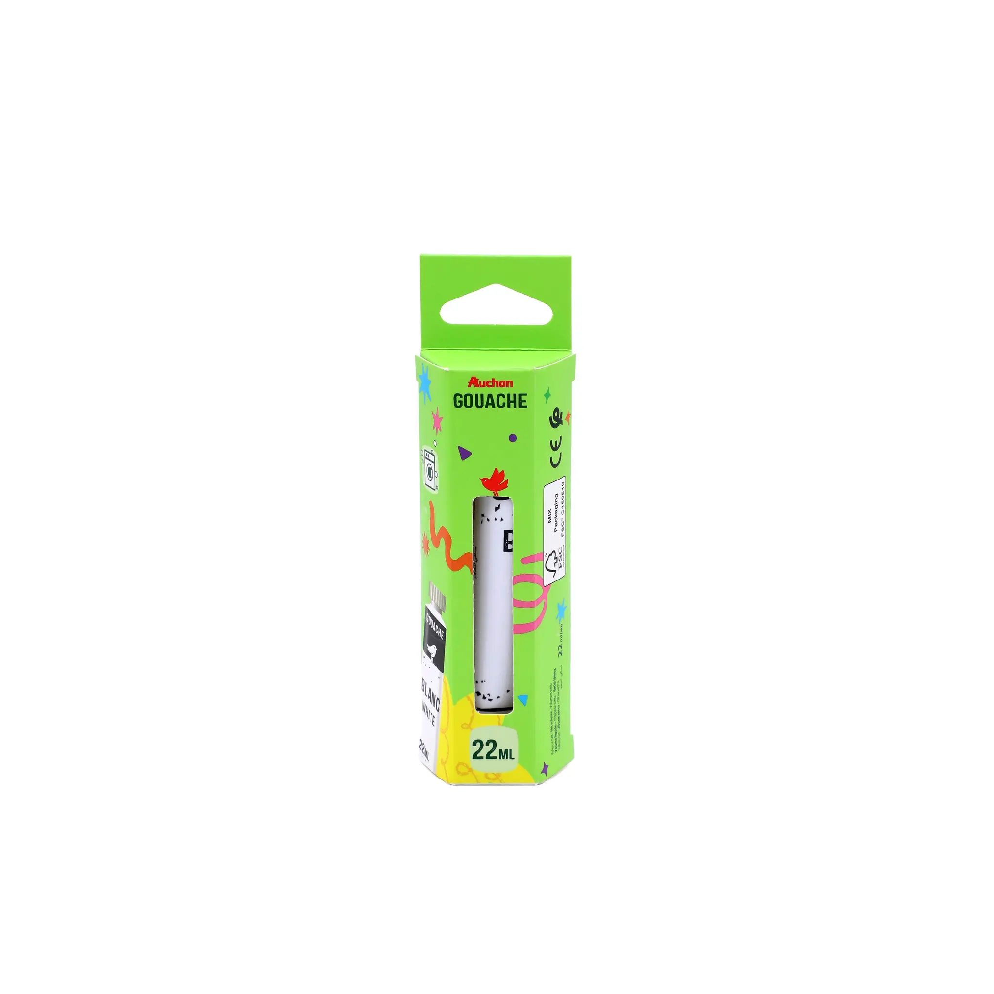 AUCHAN Tube de gouache 22ml - Blanc