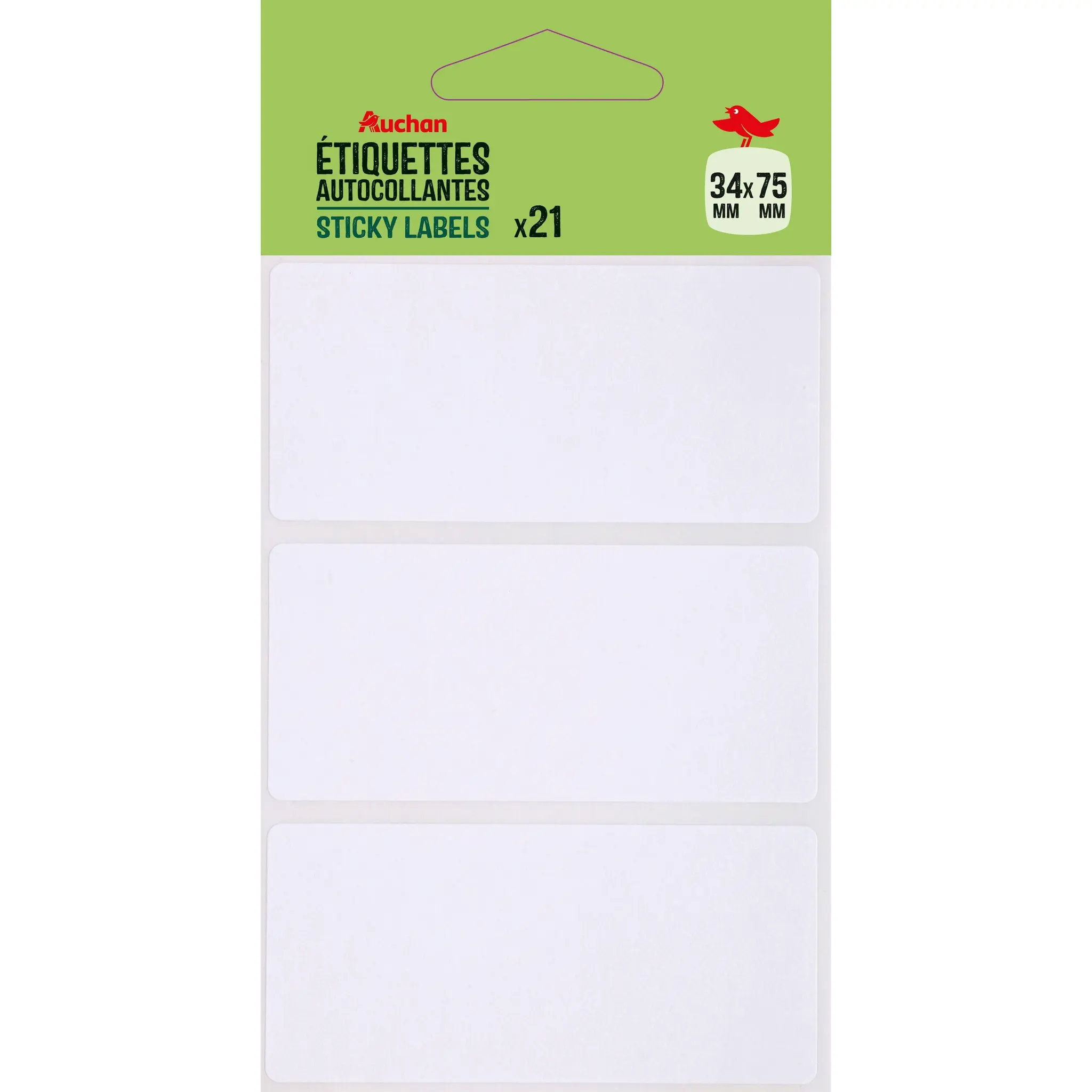 APLI Etiquettes autocollantes x21 blanches Auchan