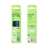 AUCHAN Stylos rétractable et rechargeable - Bleu