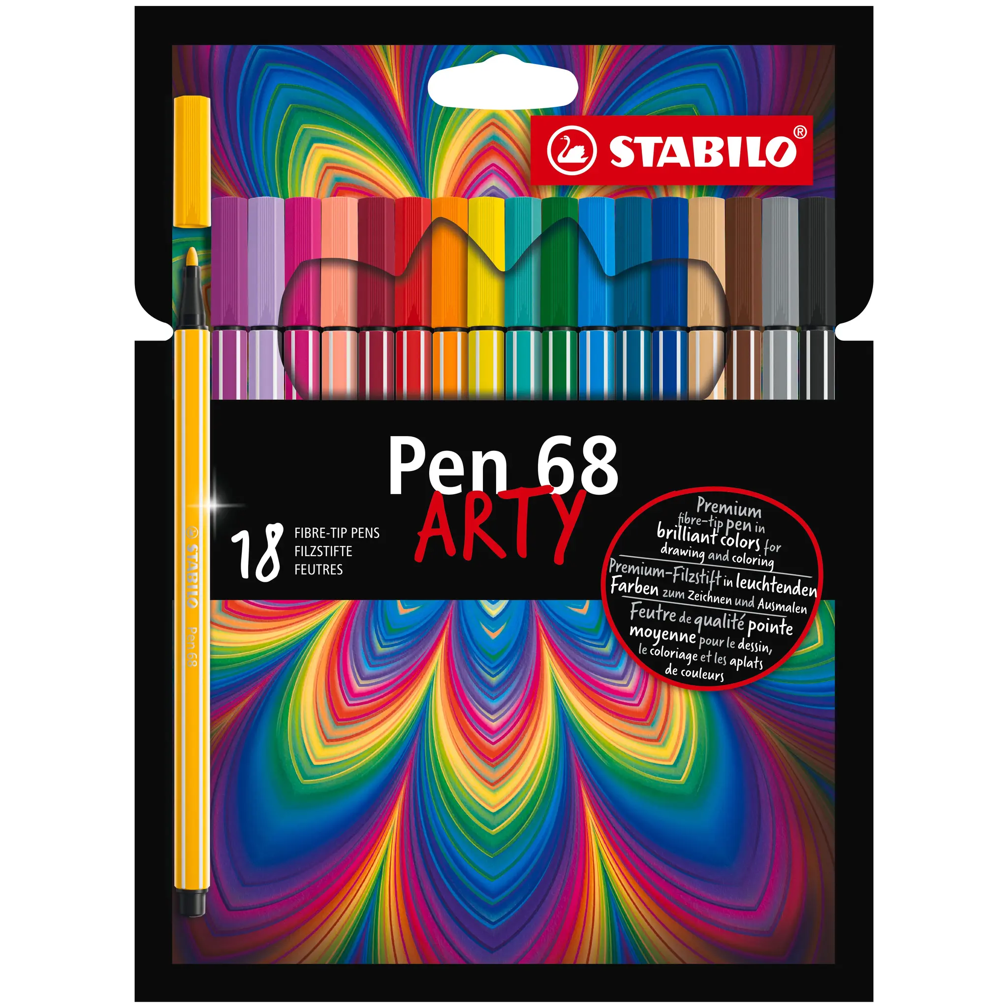 STABILO Stylos x18 Pen 68 Arty Pointe Moyenne 1mm