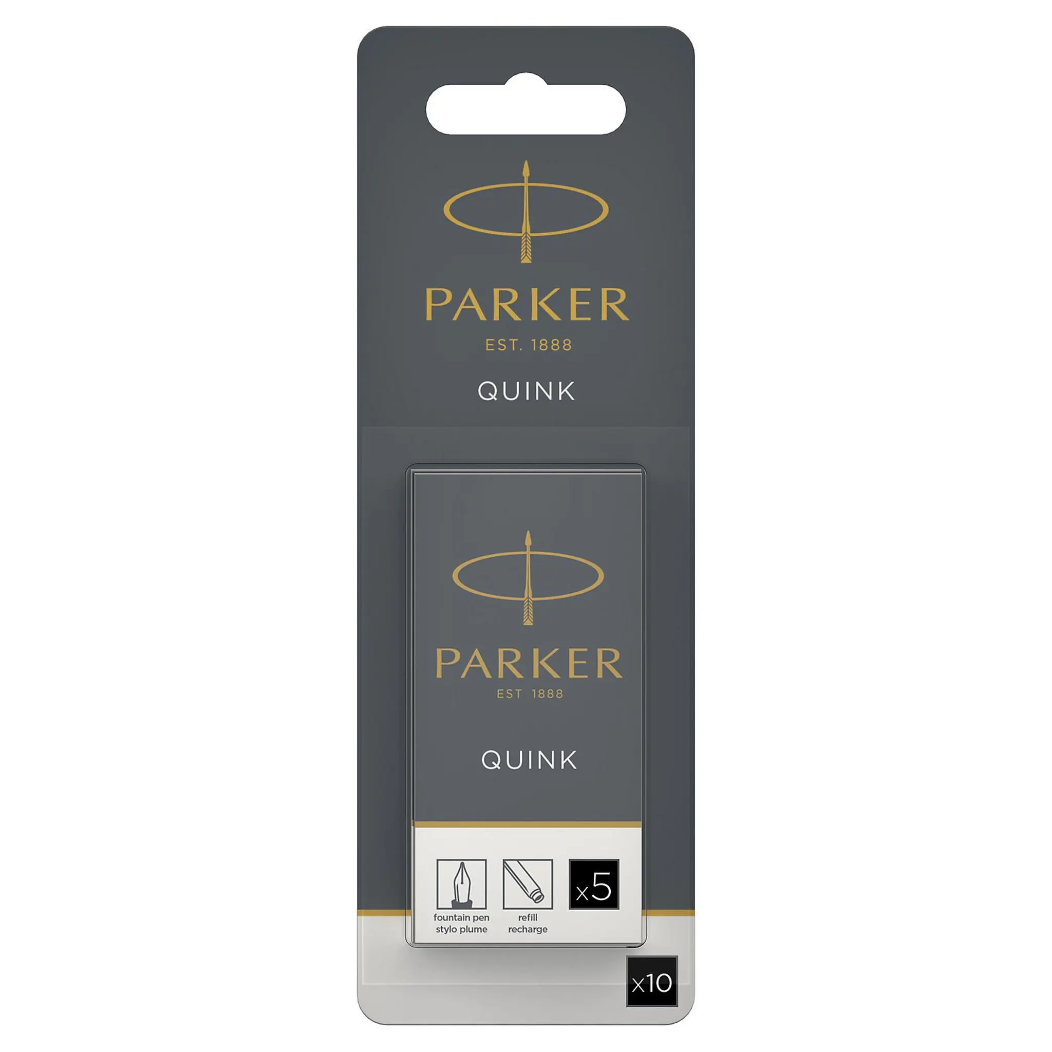Cartouches longues x10 Parker Quink - Noir