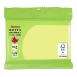 AUCHAN Bloc Note repositionnable x100 125x75mm - Jaune Fluo
