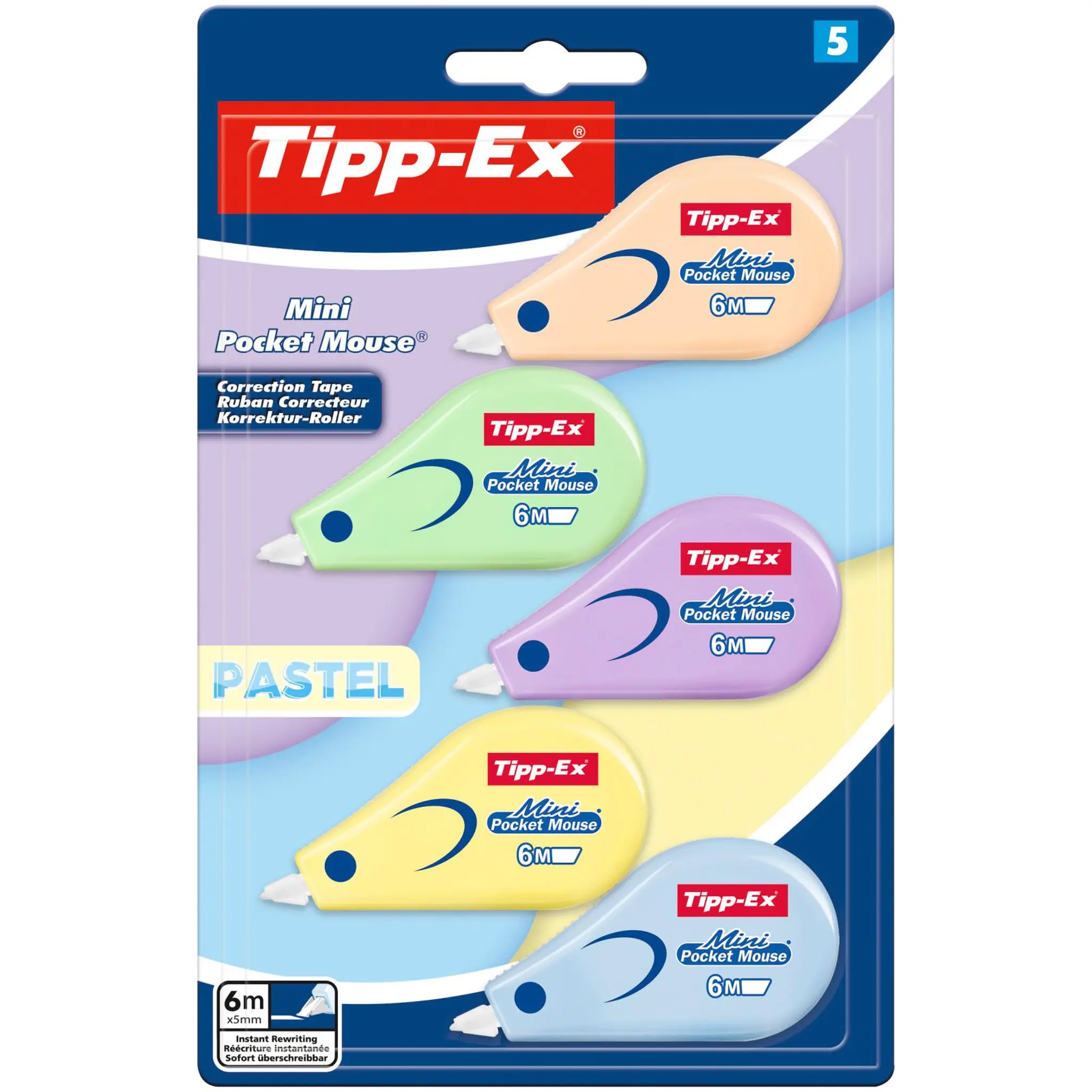 BIC Lot de 5 mini souris pastel