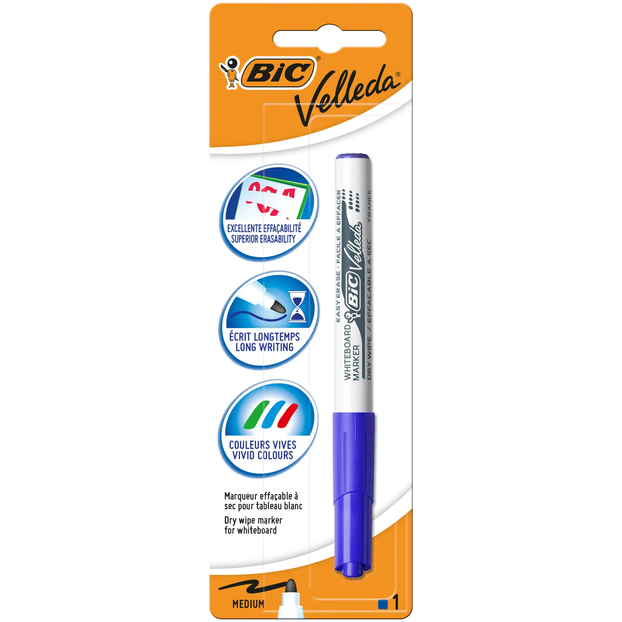 BIC Feutre Velleda pointe moyenne - bleu