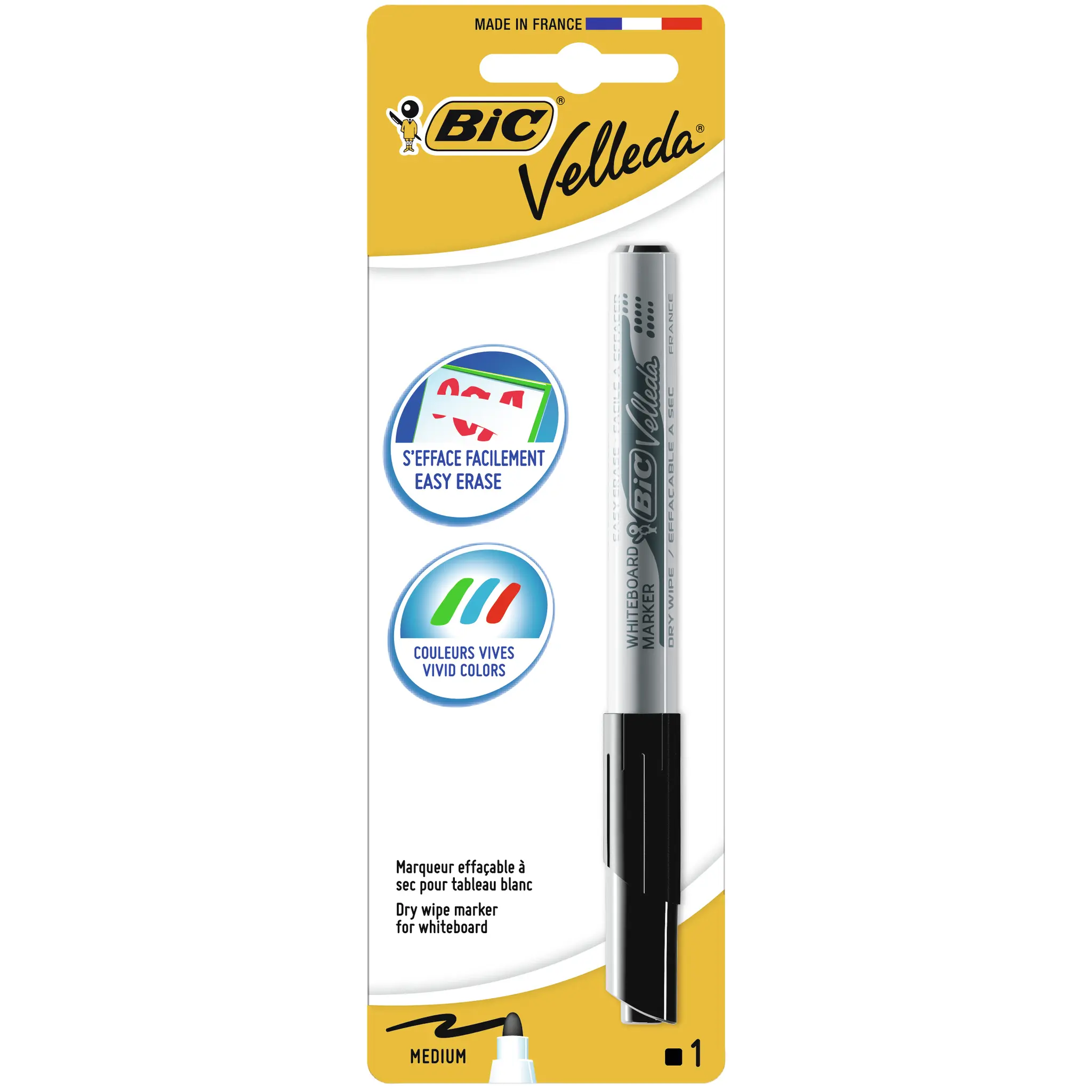 BIC Marqueur effaçable à sec pour tableau blanc Velleda