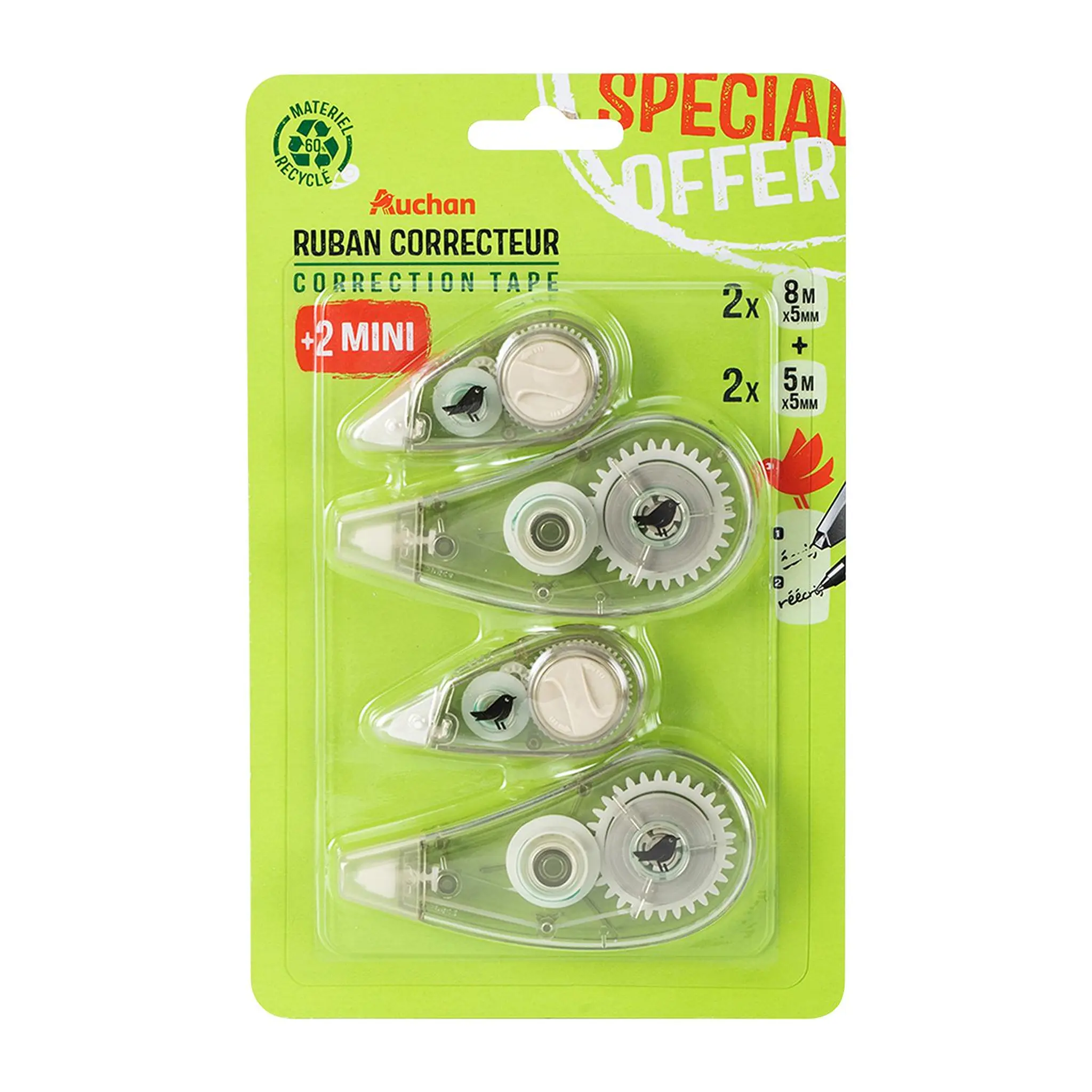 AUCHAN Pack de 2 correcteurs 2x5m + 2 correcteurs 2x8m