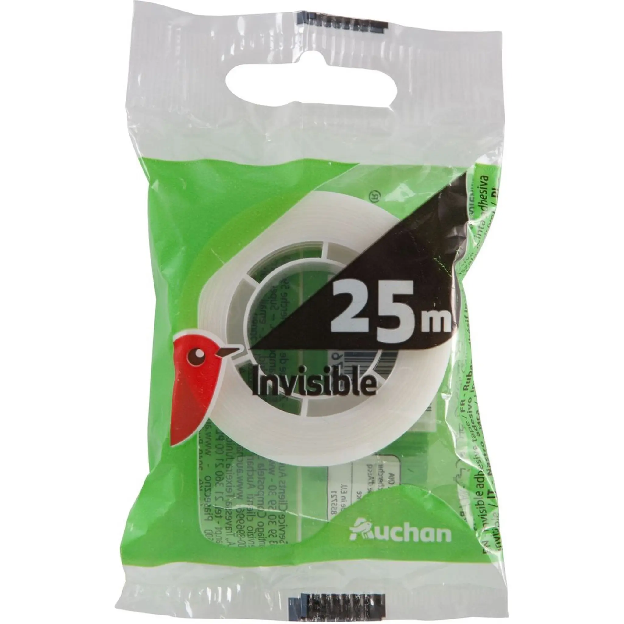 AUCHAN Rouleau ruban adhésif 25m invisible