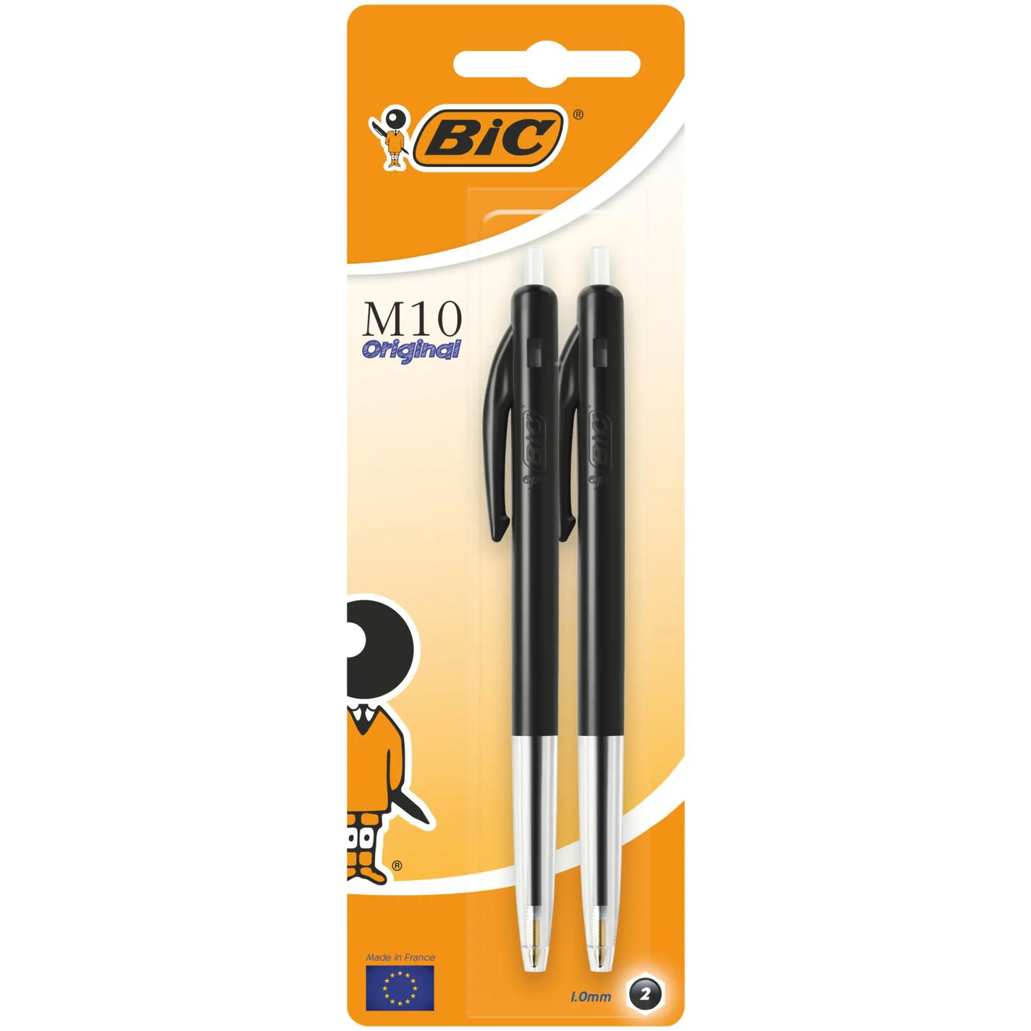 BIC Stylo à bille M10 Clic noir x 2