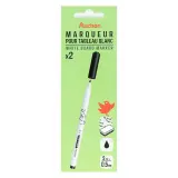 AUCHAN Marqueurs x2 pour tableau blanc Pointe Fine Effaçable à sec