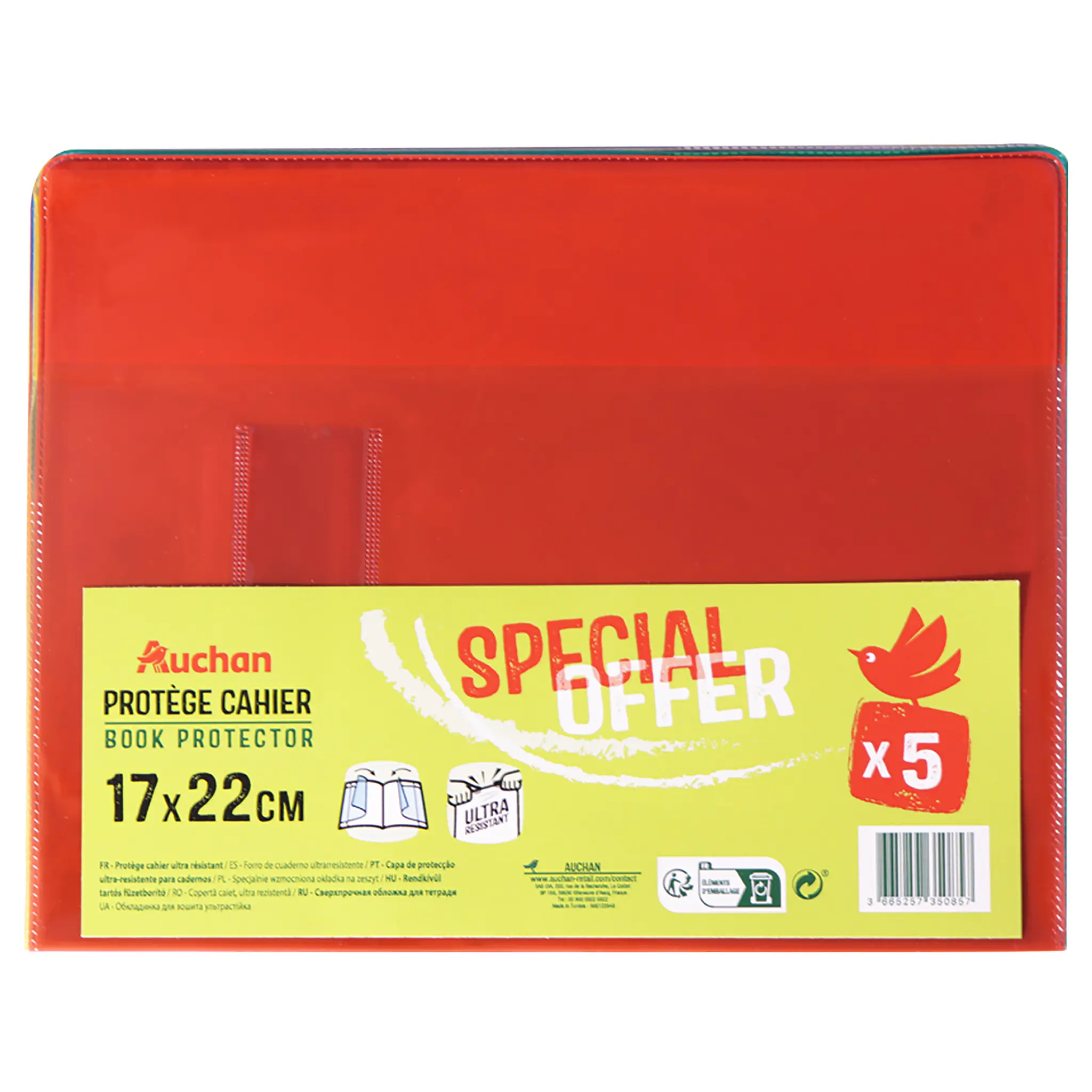 AUCHAN 5 Pochettes 17x22 Rabats