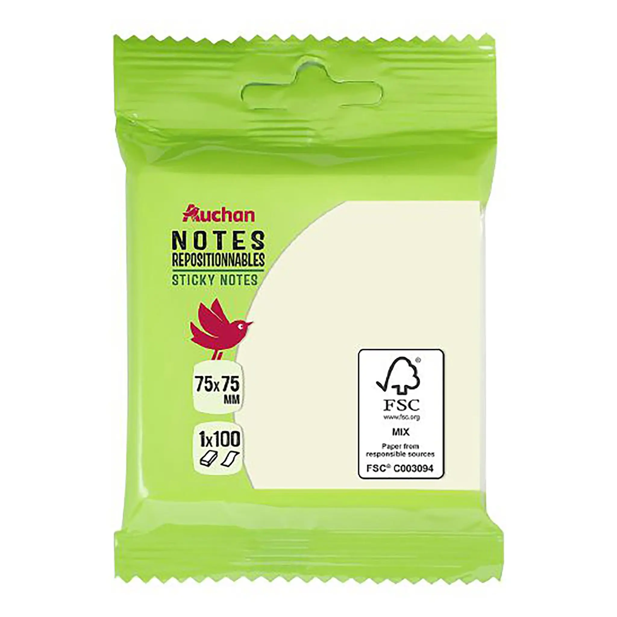AUCHAN Notes reposit x100 jaune