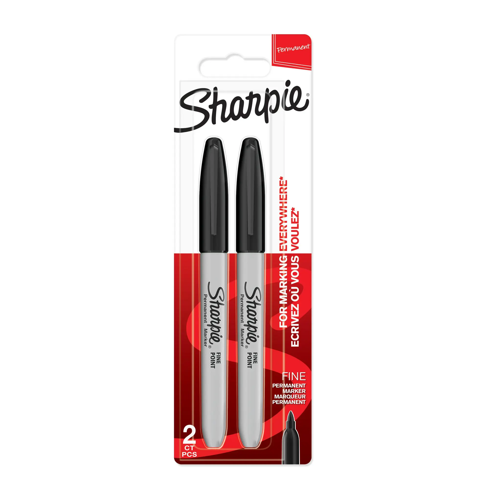 Marqueurs x2 Sharpies pointe fine - Noir