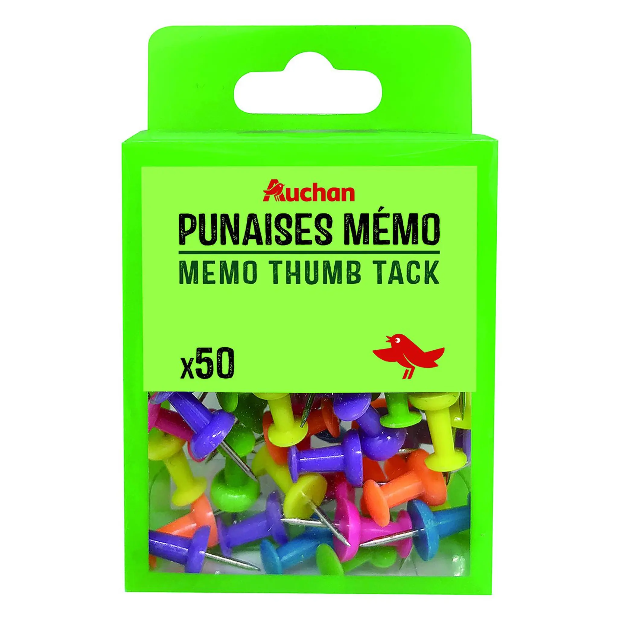AUCHAN Boite de 50 punaises Memo 9mm